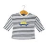 T-shirt Marinière Bébé Bleu Marine à Rayures avec Motif Ludique -Terredemarins prod 9779 mariniere ml fond naturel raye indigo magelo 666x812 fc7ea0111e0b