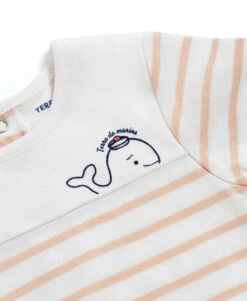 Body Marinière Bébé Rayé Pêche - Style Marin 2-en-1 7 Body Marinière Bébé Rayé Pêche - Style Marin 2-en-1 -Terredemarins prod 9850 body ml fond naturel raye peche clair bodima2 666x812 fc7ea0111e0b