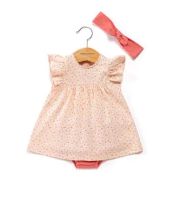 Ensemble Marin 3 Pièces pour Bébé Fille : Robe, Bloomer et Bandeau