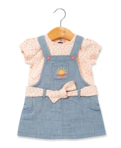 Efugie Ensemble Bébé Fille - Robe Salopette et T-shirt Imprimé
