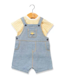 Ensemble Bébé Garçon Egerson - Salopette Jean et T-shirt Marin