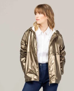 XILOPIE - Coupe-Vent Cuivre Irisé Femme Chic et Léger